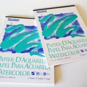 Bienfang Watercolor Paper, 140 lb, 9 x 12 Inch,  pH Neutral, 2 Pads, 30 SH Total